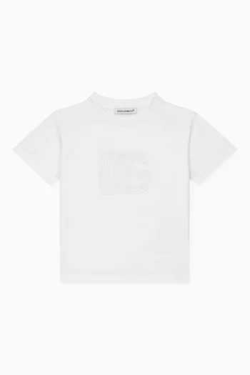 Openwork Logo T-shirt in Cotton Jersey