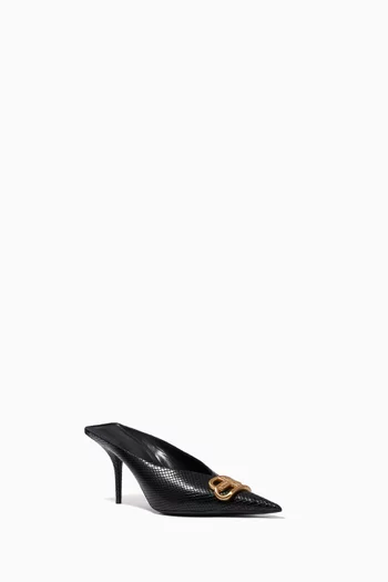 BB Square Knife Pumps in Python Embossed Leather    
