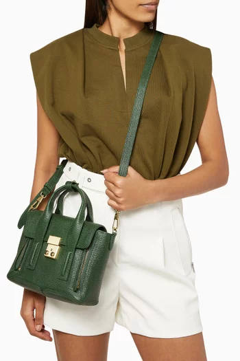 Pashli Mini Satchel Bag in Shark Embossed Leather        