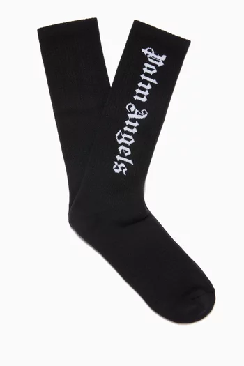 Vertical Logo Socks in Cotton 