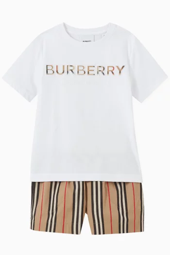Icon Stripe Shorts in Cotton Poplin   