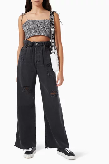 Vichy Crop Top in Stretch Cotton   