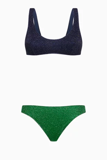 Lumiere Sporty Bra Bikini Set in Lurex