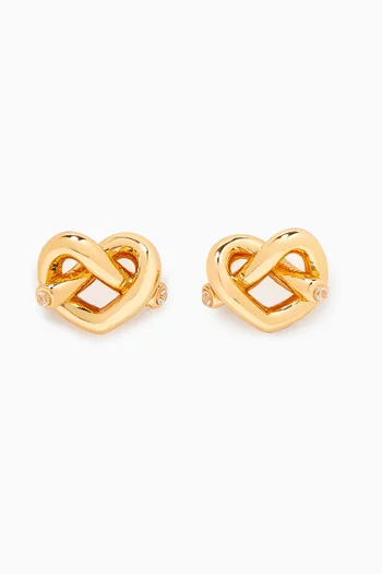 Loves Me Knot Studs in Gold Plating  