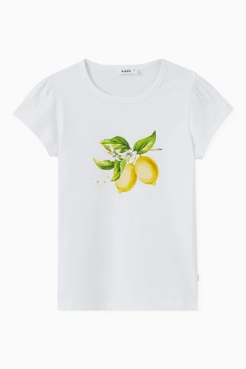 Suha Lemon Print T-shirt in Cotton Jersey   