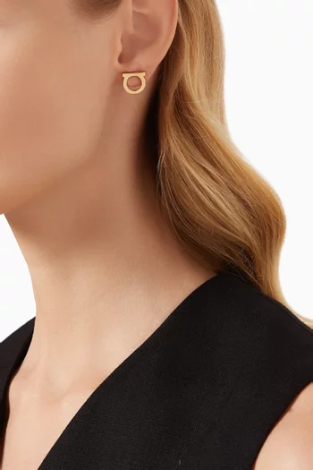 Gancini Earrings in Gold-plated Brass