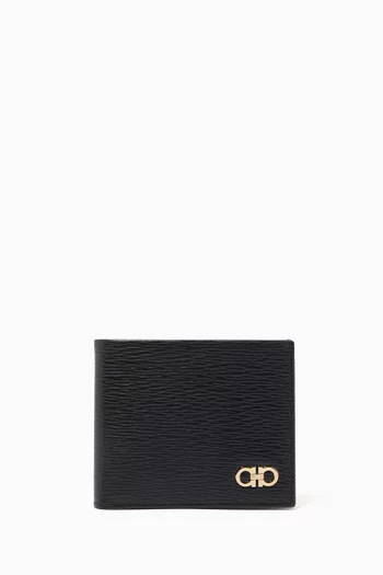 Gancini Wallet in Hammered Calf Leather