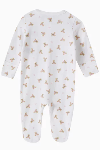 Bear-print Sleepsuit in Cotton