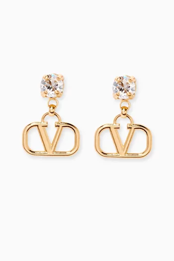 Valentino Garavani VLOGO Crystal Drop Earrings