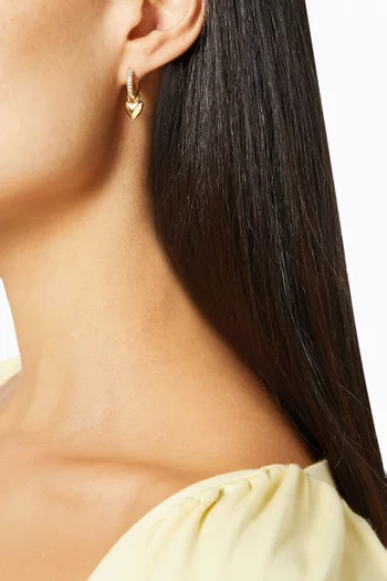 Puffy Heart Huggies in 18kt Gold Plated Brass     