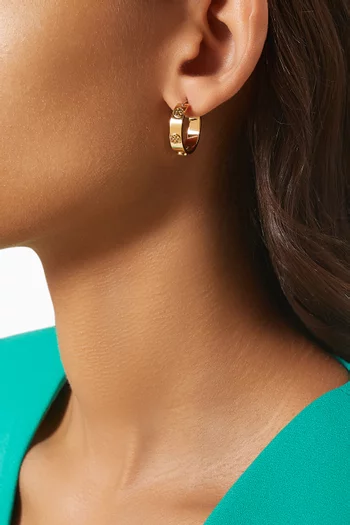 Miller Stud Huggie Earrings in 18kt Gold-plated Stainless Steel