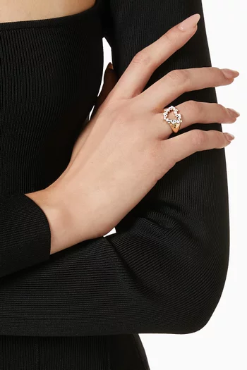 "Al Hobb" Heart Enamel Ring in 18kt Gold