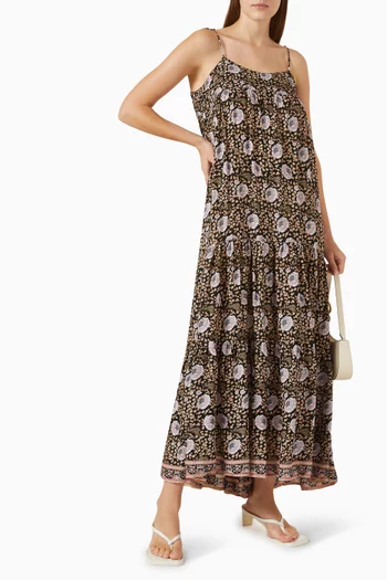 Melanie Floral-print Maxi Dress in Rayon