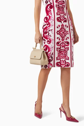 Medium Sicily Top-handle Bag in Polished Leather