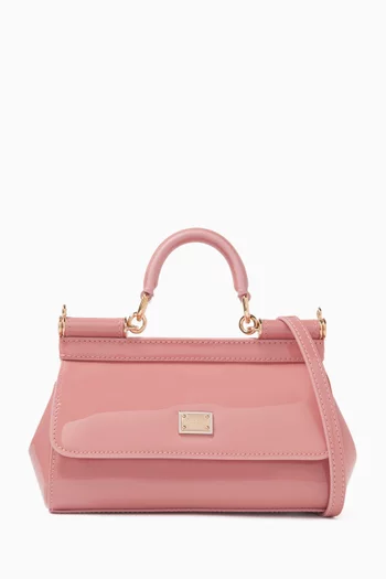 Small East West Sicily Top-handle Bag in Patent-leather