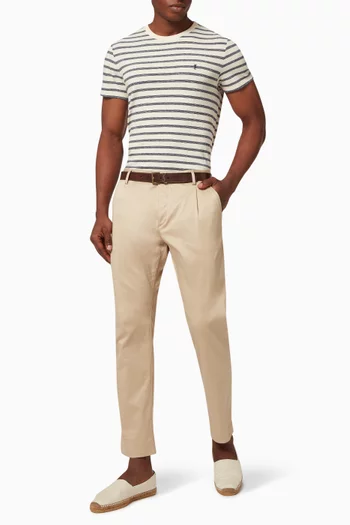 Monogram Logo T-shirt in Striped Cotton Jersey 