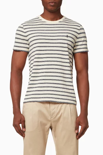 Monogram Logo T-shirt in Striped Cotton Jersey 