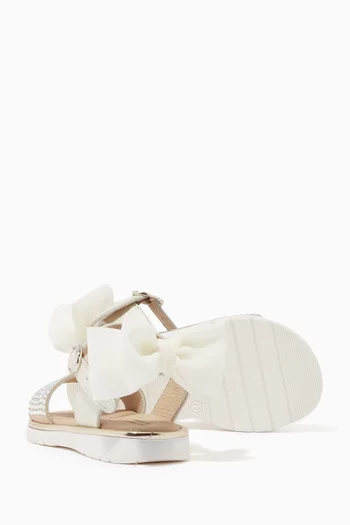 Rhinestone Back Strap Bow Sandals