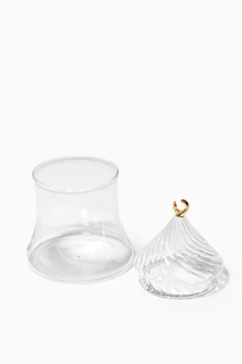Handblown Glass Crescent Jar 