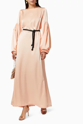 Kimono Sleeve Dress in Satin     