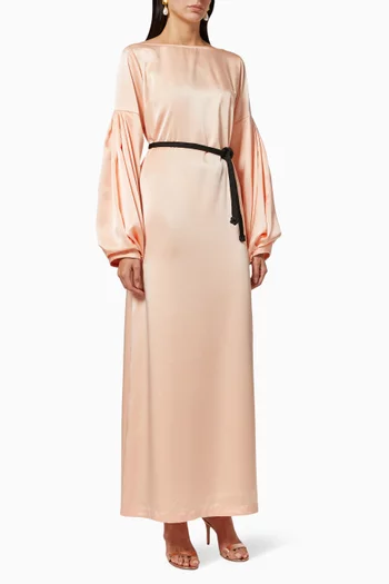 Kimono Sleeve Dress in Satin     