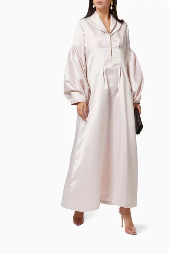 Double Collar Dress in Satin