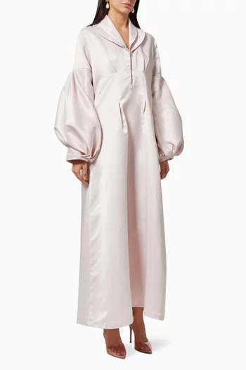 Double Collar Dress in Satin