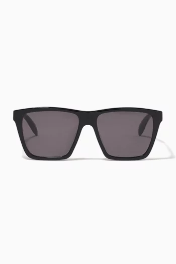 McQueen Graffiti Rectangular Sunglasses  