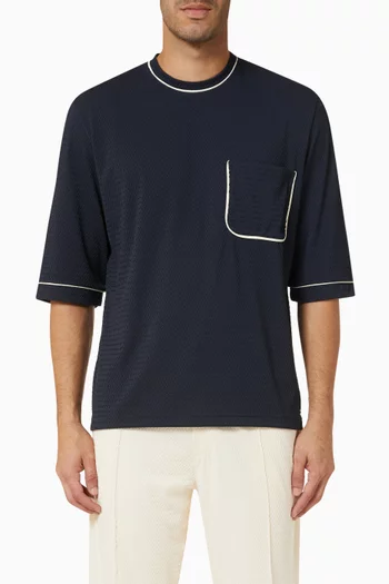 تي شيرت مرشال نايلون فضفاض وإضافات بلون مغاير