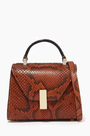 Iside Top-handle Nano Bag in Python-print Leather