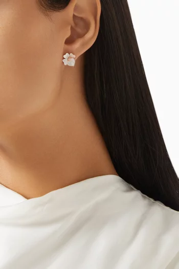 Precious Pansy Stud Earrings in Rose Gold-plated Metal