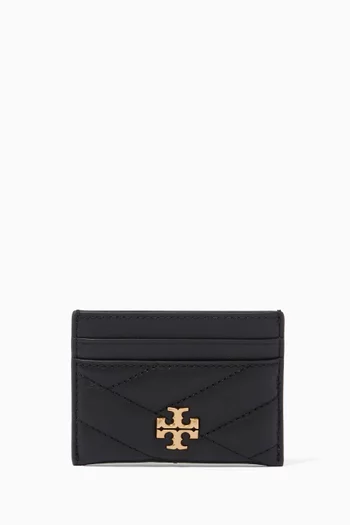 Kira Chevron Card Case in Quilted Leather      