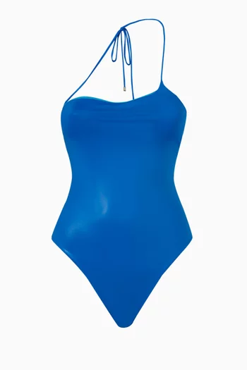 Single Strap Swimsuit in Shiny Lycra 