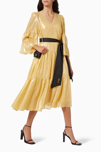 Metallic Dress in Satin 