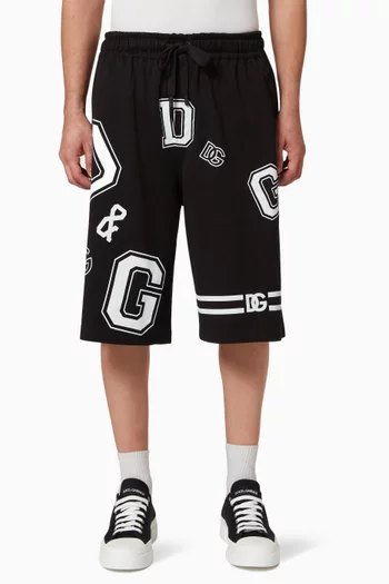 All-over DG Logo Shorts in Cotton Jersey  