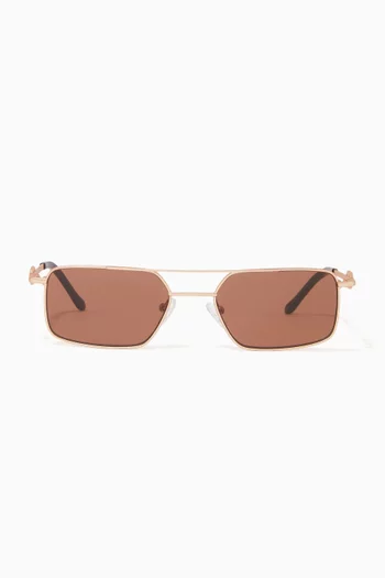 Devon Rectangular Sunglasses in Metal         