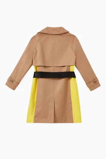 Panel Detail Trench Coat in Cotton Twill