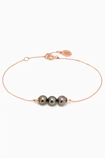My First Three Pearls Bracelet in 18kt Rose Gold 