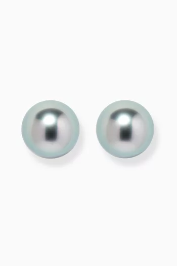 Akila Tahitian Pearl Stud Earring in 18kt White Gold     
