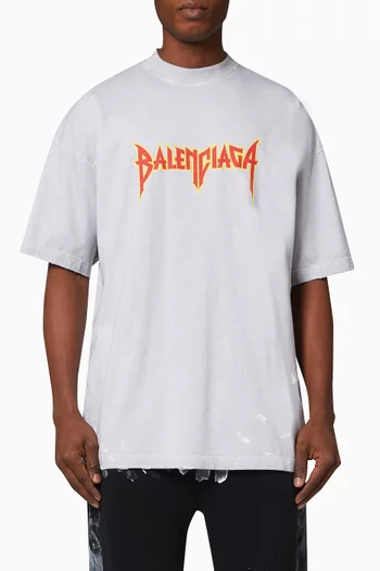 Splatter Paint Logo Large Fit T-shirt in Cotton Jersey    