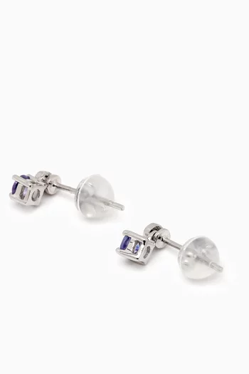 Tanzanite Diamond Earrings in 18kt White Gold