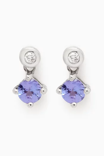 Tanzanite Diamond Earrings in 18kt White Gold