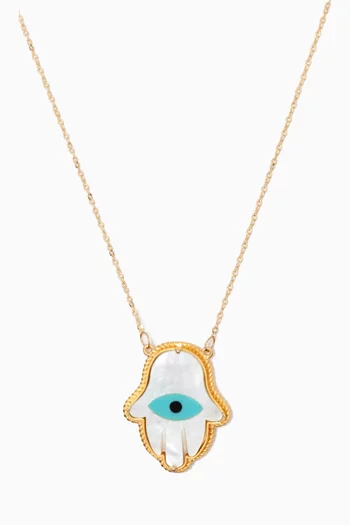 Heba Mother of Pearl Necklace in 18kt Yellow Gold   