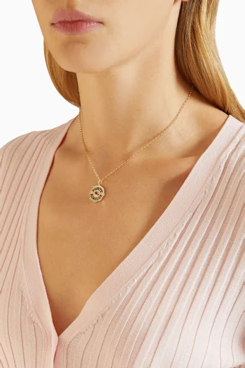 Mini Porte Bonheur Amethyst Necklace in 14kt Yellow Gold 
