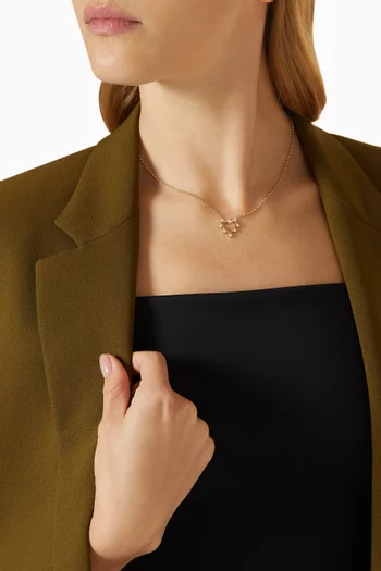 Mini Open Heart Diamond Necklace in 14kt Yellow Gold