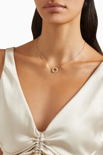Crossover® Petit Pavé Diamond Pendant Necklace in 18kt Yellow Gold