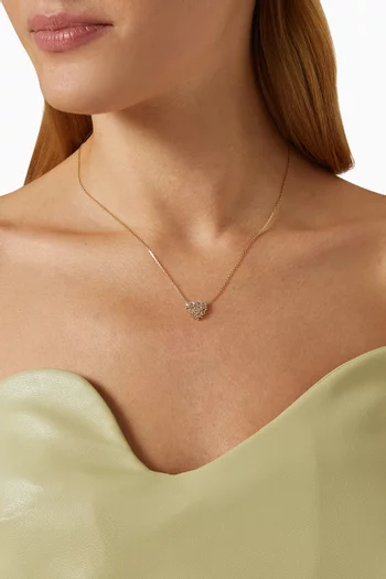 Classic Diamond Small Heart Pendant in 18kt Yellow Gold