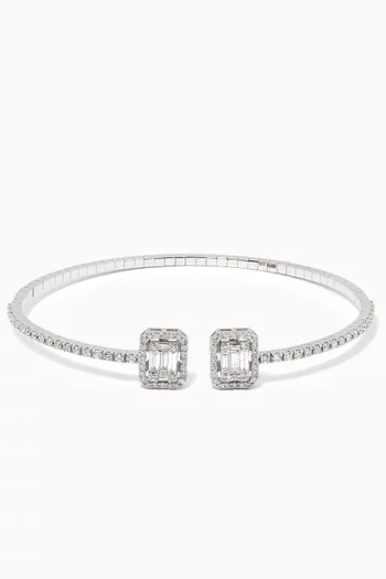 Diamond Cuff Bracelet in 14kt White Gold