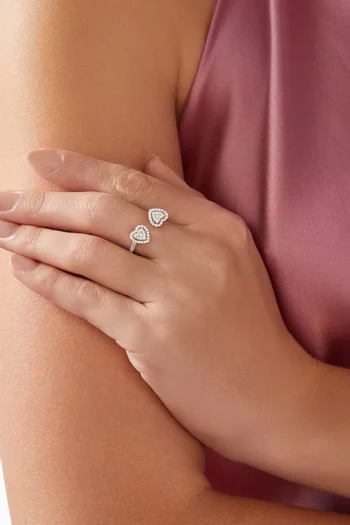 Heart Toi et Moi Diamond Ring in 14kt White Gold