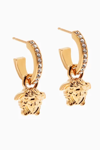 La Medusa Crystal Drop Earrings in Brass 